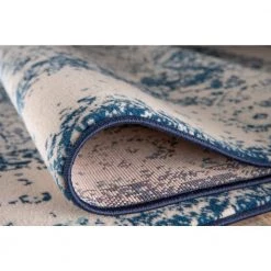 Traditional Distressed Medallion Area Rug 5' x 7' Blue by World Rug Gallery -Shaw stor online blue world rug gallery area rugs mon830blue5x7 4f 1000