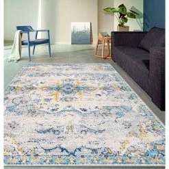 Bohemian Distressed Design 7 ft. 10 in. x 10 ft. Blue Area Rug by World Rug Gallery -Shaw stor online blue world rug gallery area rugs mon835blue8x10 31 1000