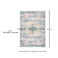 Bohemian Distressed Design 7 ft. 10 in. x 10 ft. Blue Area Rug by World Rug Gallery -Shaw stor online blue world rug gallery area rugs mon835blue8x10 76 1000