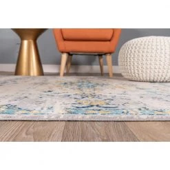 Bohemian Distressed Design 7 ft. 10 in. x 10 ft. Blue Area Rug by World Rug Gallery -Shaw stor online blue world rug gallery area rugs mon835blue8x10 c3 1000