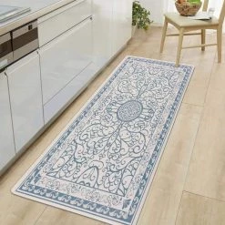 Traditional Bohemian Blue 18 in. x 47 in. Anti-Fatigue Standing Mat by World Rug Gallery 11 Traditional Bohemian Blue 18 in. x 47 in. Anti-Fatigue Standing Mat by World Rug Gallery -Shaw stor online blue world rug gallery kitchen mats 1003blue18x47 31 1000