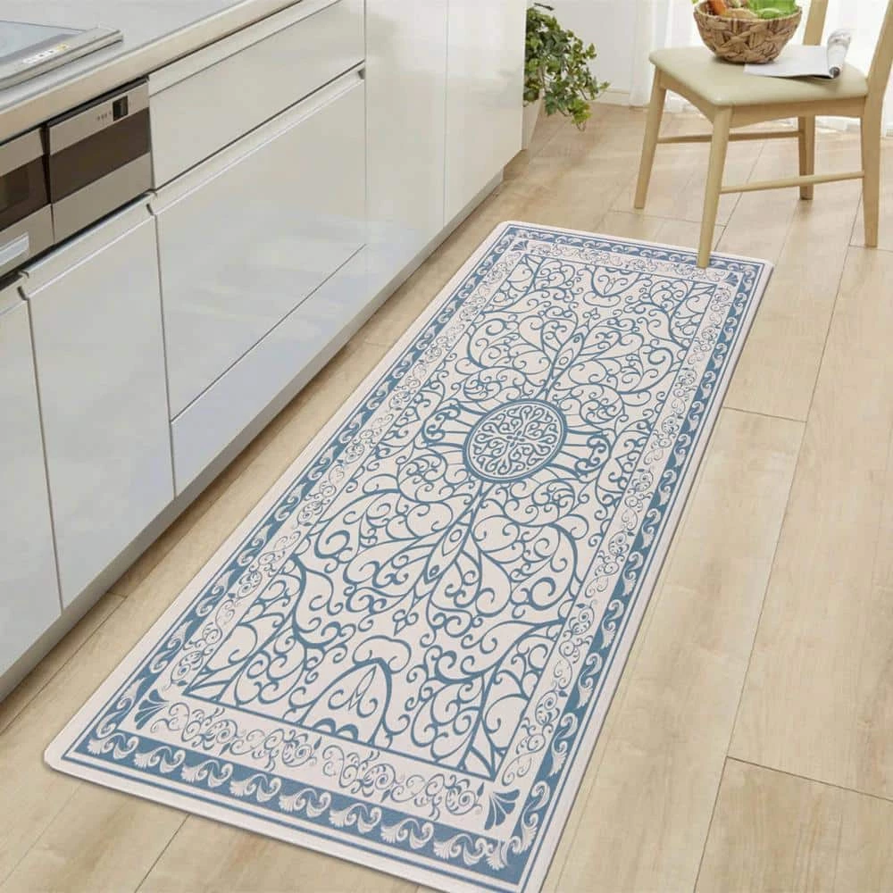 Traditional Bohemian Blue 18 in. x 47 in. Anti-Fatigue Standing Mat by World Rug Gallery 6 Traditional Bohemian Blue 18 in. x 47 in. Anti-Fatigue Standing Mat by World Rug Gallery - Image 6