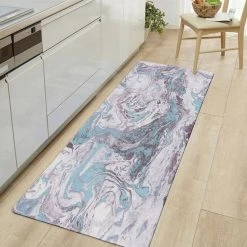 Contemporary Marble Blue 18 in. x 47 in. Anti-Fatigue Standing Mat by World Rug Gallery -Shaw stor online blue world rug gallery kitchen mats 1016blue18x47 31 1000