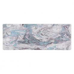Contemporary Marble Blue 18 in. x 47 in. Anti-Fatigue Standing Mat by World Rug Gallery