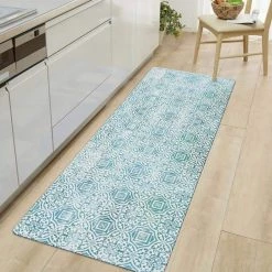 Boho Tile Blue 18 in. x 47 in. Anti-Fatigue Standing Mat by World Rug Gallery 11 Boho Tile Blue 18 in. x 47 in. Anti-Fatigue Standing Mat by World Rug Gallery -Shaw stor online blue world rug gallery kitchen mats 1022blue18x47 31 1000