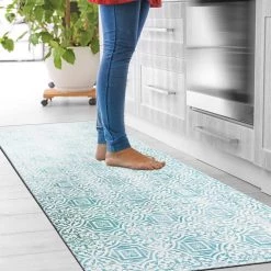 Boho Tile Blue 18 in. x 47 in. Anti-Fatigue Standing Mat by World Rug Gallery 8 Boho Tile Blue 18 in. x 47 in. Anti-Fatigue Standing Mat by World Rug Gallery -Shaw stor online blue world rug gallery kitchen mats 1022blue18x47 c3 1000