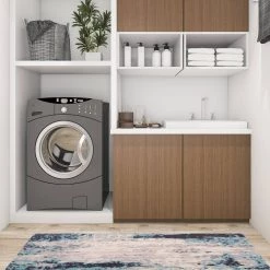 Blue Contemporary Abstract 18 in. x 47 in. Anti Fatigue Standing Mat by World Rug Gallery -Shaw stor online blue world rug gallery kitchen mats 788blue18x47 c3 1000