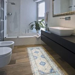 Blue 18 in. x 47 in. Persian Traditional Anti Fatigue Standing Mat by World Rug Gallery -Shaw stor online blue world rug gallery kitchen mats 999blue18x47 4f 1000