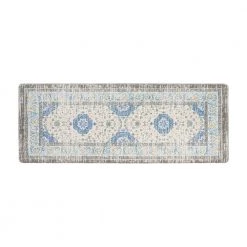 Blue 18 in. x 47 in. Persian Traditional Anti Fatigue Standing Mat by World Rug Gallery