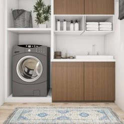 Blue 18 in. x 47 in. Persian Traditional Anti Fatigue Standing Mat by World Rug Gallery -Shaw stor online blue world rug gallery kitchen mats 999blue18x47 c3 1000