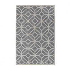 Bahama Blue 7 ft. 10 in. x 10 ft. Modern Contemporary Geometric Indoor/Outdoor Area Rug by World Rug Gallery