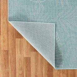 Blue 2 ft. x 7 ft. Contemporary Tropical Leaves Flatweave Waterproof Backyard Indoor/Outdoor Area Rug by World Rug Gallery -Shaw stor online blue world rug gallery outdoor rugs 5007blue2x7 66 1000