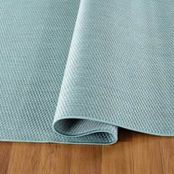 Blue 7 ft. 10 in. x 10 ft. Solid Flatweave Waterproof Backyard Indoor/Outdoor Area Rug by World Rug Gallery -Shaw stor online blue world rug gallery outdoor rugs 5009blue8x10 1d 1000