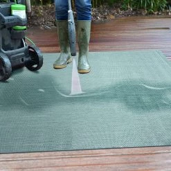 Blue 7 ft. 10 in. x 10 ft. Solid Flatweave Waterproof Backyard Indoor/Outdoor Area Rug by World Rug Gallery -Shaw stor online blue world rug gallery outdoor rugs 5009blue8x10 44 1000