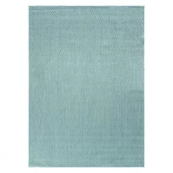 Blue 7 ft. 10 in. x 10 ft. Solid Flatweave Waterproof Backyard Indoor/Outdoor Area Rug by World Rug Gallery