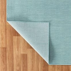 Blue 7 ft. 10 in. x 10 ft. Solid Flatweave Waterproof Backyard Indoor/Outdoor Area Rug by World Rug Gallery -Shaw stor online blue world rug gallery outdoor rugs 5009blue8x10 66 1000