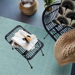 Blue 7 ft. 10 in. x 10 ft. Solid Flatweave Waterproof Backyard Indoor/Outdoor Area Rug by World Rug Gallery -Shaw stor online blue world rug gallery outdoor rugs 5009blue8x10 fa 1000