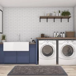 Border Textline Brown 18 in. x 47 in. Anti-Fatigue Standing Mat by World Rug Gallery -Shaw stor online brown world rug gallery kitchen mats 1038brown18x47 4f 1000