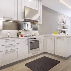 Checkered Boxes 20 in. X 30 in. Brown Anti-Fatigue Mat by World Rug Gallery -Shaw stor online brown world rug gallery kitchen mats 871brown20x30 31 1000