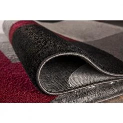 Contemporary Circles Burgundy 6 ft. 6 in. x 9 ft. Area Rug by World Rug Gallery -Shaw stor online burgundy world rug gallery area rugs 100burgundy6x9 c3 1000