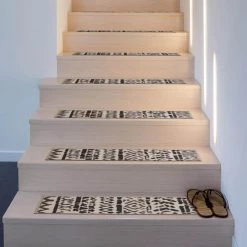 Bohemian Design Geometric Non-Slip Stair Treads 8.6" x 26" Cream (Set of 13) by World Rug Gallery 5 Bohemian Design Geometric Non-Slip Stair Treads 8.6" x 26" Cream (Set of 13) by World Rug Gallery -Shaw stor online cream 13 set world rug gallery stair tread covers 70110cream13pk 31 1000