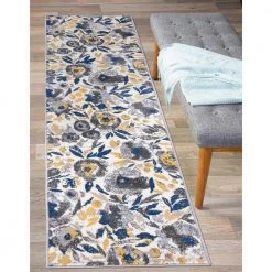 Cream 2 ft. x 7 ft. Vintage Modern Floral Runner Rug by World Rug Gallery -Shaw stor online cream world rug gallery area rugs 2075cream2x7 31 1000