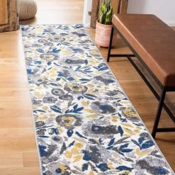 Cream 2 ft. x 7 ft. Vintage Modern Floral Runner Rug by World Rug Gallery -Shaw stor online cream world rug gallery area rugs 2075cream2x7 c3 1000