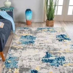 Transitional Distressed Modern Cream 7 ft. 10 in. x 10 ft. Area Rug by World Rug Gallery -Shaw stor online cream world rug gallery area rugs 233cream8x10 31 1000