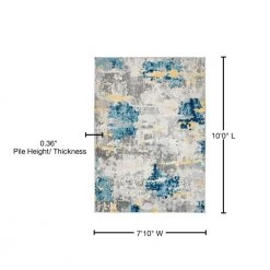 Transitional Distressed Modern Cream 7 ft. 10 in. x 10 ft. Area Rug by World Rug Gallery -Shaw stor online cream world rug gallery area rugs 233cream8x10 76 1000
