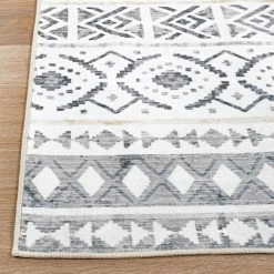 Cream 5 ft. x 7 ft. Contemporary Boho Machine Washable Area Rug by World Rug Gallery -Shaw stor online cream world rug gallery area rugs 7030cream5x7 1f 1000