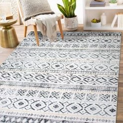 Cream 5 ft. x 7 ft. Contemporary Boho Machine Washable Area Rug by World Rug Gallery -Shaw stor online cream world rug gallery area rugs 7030cream5x7 31 1000