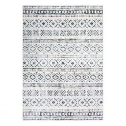 Cream 5 ft. x 7 ft. Contemporary Boho Machine Washable Area Rug by World Rug Gallery