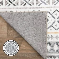 Cream 5 ft. x 7 ft. Contemporary Boho Machine Washable Area Rug by World Rug Gallery -Shaw stor online cream world rug gallery area rugs 7030cream5x7 66 1000