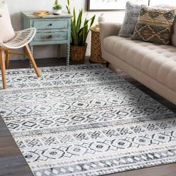 Cream 5 ft. x 7 ft. Contemporary Boho Machine Washable Area Rug by World Rug Gallery -Shaw stor online cream world rug gallery area rugs 7030cream5x7 c3 1000