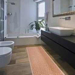 Natural Border Cream 18 in. x 47 in. Anti-Fatigue Standing Mat by World Rug Gallery -Shaw stor online cream world rug gallery kitchen mats 1015cream18x47 1f 1000