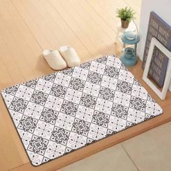 Contemporary Tile Cream 18 in. x 30 in. Anti-Fatigue Standing Mat by World Rug Gallery -Shaw stor online cream world rug gallery kitchen mats 1023cream18x30 c3 1000