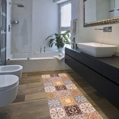 Tile Cream 18 in. x 47 in. Anti-Fatigue Standing Mat by World Rug Gallery -Shaw stor online cream world rug gallery kitchen mats 1026cream18x47 1f 1000