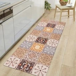 Tile Cream 18 in. x 47 in. Anti-Fatigue Standing Mat by World Rug Gallery -Shaw stor online cream world rug gallery kitchen mats 1026cream18x47 31 1000