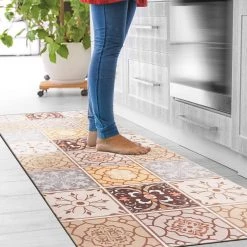 Tile Cream 18 in. x 47 in. Anti-Fatigue Standing Mat by World Rug Gallery -Shaw stor online cream world rug gallery kitchen mats 1026cream18x47 c3 1000