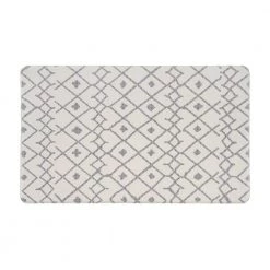 Cream Modern Boho Trellis 18 in. x 30 in. Anti Fatigue Standing Mat by World Rug Gallery