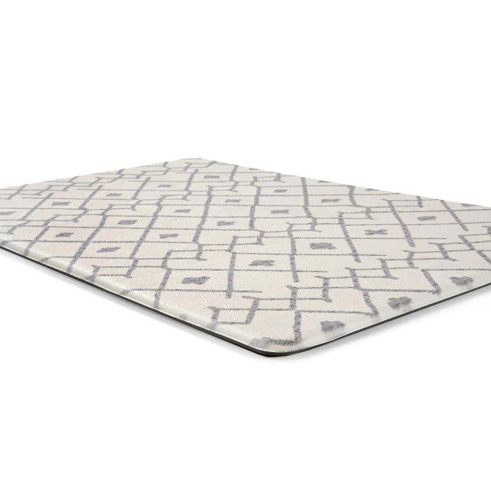 Cream Modern Boho Trellis 18 in. x 30 in. Anti Fatigue Standing Mat by World Rug Gallery 2 Cream Modern Boho Trellis 18 in. x 30 in. Anti Fatigue Standing Mat by World Rug Gallery - Image 2