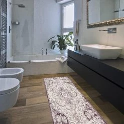 Distressed Bohemian Cream 18"x47" Anti-Fatigue Standing Mat by World Rug Gallery -Shaw stor online cream world rug gallery kitchen mats 812cream18x47 1f 1000