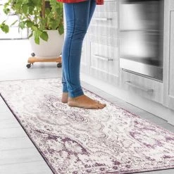 Distressed Bohemian Cream 18"x47" Anti-Fatigue Standing Mat by World Rug Gallery -Shaw stor online cream world rug gallery kitchen mats 812cream18x47 c3 1000