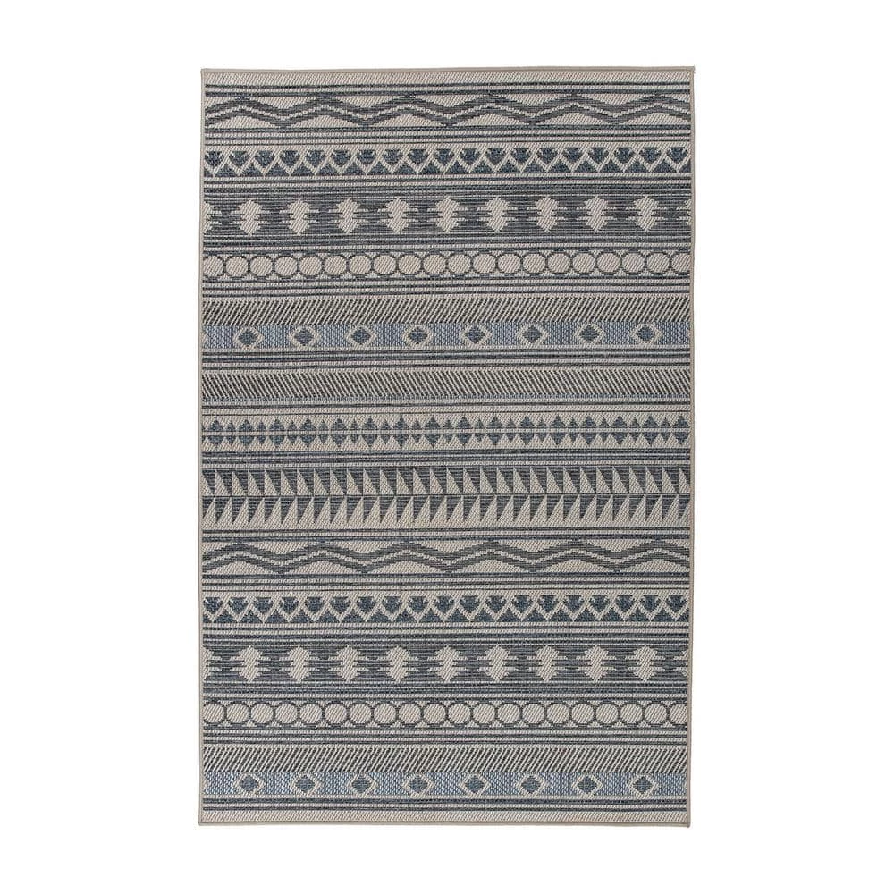 Bahama Cream 7 ft. 10 in. x 10 ft. Modern Bohemian Global Indoor/Outdoor Area Rug by World Rug Gallery 1 Bahama Cream 7 ft. 10 in. x 10 ft. Modern Bohemian Global Indoor/Outdoor Area Rug by World Rug Gallery
