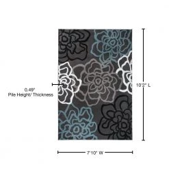 Contemporary Floral Dark Gray 7 ft. 10 in. x 10 ft. 2 in. Indoor Area Rug by World Rug Gallery 10 Contemporary Floral Dark Gray 7 ft. 10 in. x 10 ft. 2 in. Indoor Area Rug by World Rug Gallery -Shaw stor online dark gray world rug gallery area rugs 108d gray8x10 76 1000
