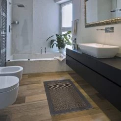 Geometric Textline Dark Gray 18 in. x 30 in. Anti-Fatigue Standing Mat by World Rug Gallery -Shaw stor online dark gray world rug gallery kitchen mats 1039d gray18x30 1f 1000