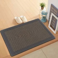 Geometric Textline Dark Gray 18 in. x 30 in. Anti-Fatigue Standing Mat by World Rug Gallery -Shaw stor online dark gray world rug gallery kitchen mats 1039d gray18x30 c3 1000