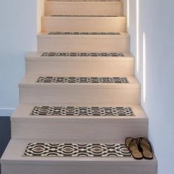 Moroccan Trellis Non-Slip Stair Treads 8.6" x 26" Gray (Set of 13) by World Rug Gallery -Shaw stor online gray 13 set world rug gallery stair tread covers 70060gray13pk 31 1000