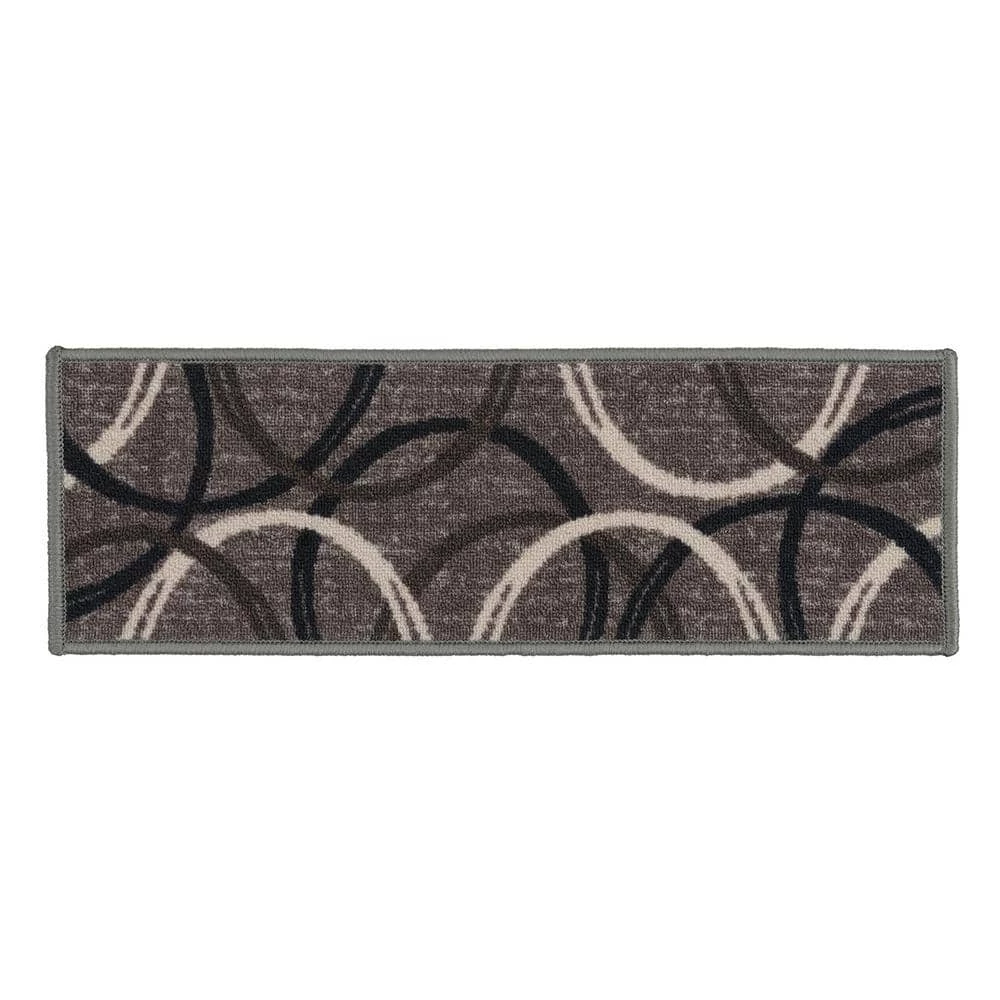 Moden Wavy Circles Non-Slip Stair Treads 8.6" x 26" Gray (Set of 13) by World Rug Gallery 1 Moden Wavy Circles Non-Slip Stair Treads 8.6" x 26" Gray (Set of 13) by World Rug Gallery