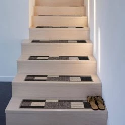 Moden Boxes Design Non-Slip Stair Treads 8.6" x 26" Gray (Set of 4) by World Rug Gallery -Shaw stor online gray 4 set world rug gallery stair tread covers 70040gray4pk 31 1000